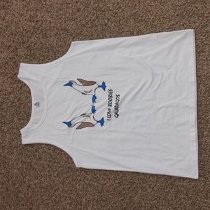 I Love Boobies Galapagos Graphic White Sleeveless Shirt Men's Size XXL
